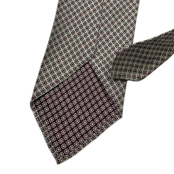 ISAIA UNTIPPED RARE Beige Floral Silk LUXURY Tie HANDMADE ITALY - Picture 6 of 6